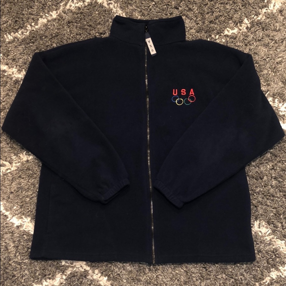 Vintage USA Olympics embroidered zip up fleece